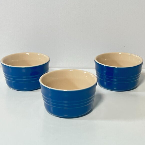 Le Creuset Ramekin / Side Dish / Bakeware Blue, 3.75" Bundle of 3 - Picture 1 of 6